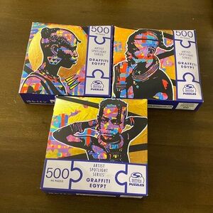 (3) Graffiti Egypt Artist 500 Piece Puzzles (A Battle, Morning, Conscious)
